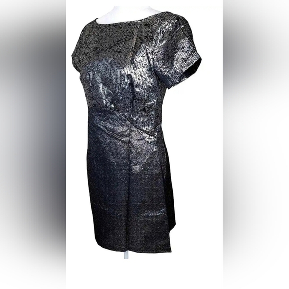 Lucy & Co Metallic Foil A-Line Dress Womens Size Small​ - Picture 6 of 8